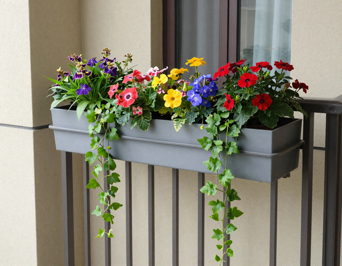 Modern balcony flower arrangement